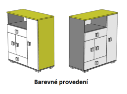 Komoda - GREEN TYP D - farebné prevedenie