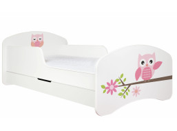 Detská posteľ so zásuvkou RUŽOVÁ sovička