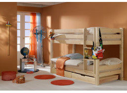 Detská poschodová posteľ Barco PLUS so zásuvkami - prírodná