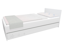 Detská posteľ so zásuvkou - STARS 200x90 cm - biela