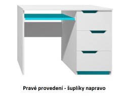 Písací stôl - MODERN TYP A - pravé prevedenie