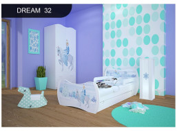 Detská posteľ so zásuvkou 180x90cm ĽADOVÁ PRINCEZNA + matrace ZADARMO!