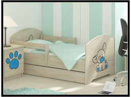Detská posteľ s výrezom PSÍK - modrá 140x70 cm