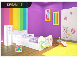 Detská posteľ so zásuvkou 180x90cm Jednorožec A DUHA + matrace ZADARMO!