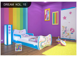 Detská posteľ so zásuvkou 160x80cm Jednorožec A DUHA + matrace ZADARMO!