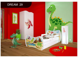 Detská posteľ so zásuvkou 160x80cm DINOSAURI + matrace ZADARMO!