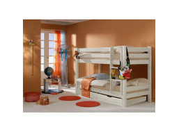 Detská poschodová posteľ Barca PLUS 180x80 cm so zásuvkami - biela