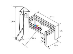 Rozmery vyvýšené postele so šmýkačkou