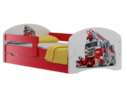 Detská posteľ so zásuvkami požiarnické AUTO 180x90 cm