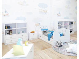 Detská posteľ so zásuvkou 200x90 cm s výrezom KORUNKA + matrace ZADARMO!