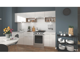 Kuchynská linka VIKI 260 cm - dub sonoma / biela lesklá