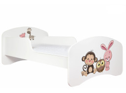 Detská posteľ bez šuplíku 180x90cm ZVIERACIE KAMARÁTI + matrace ZADARMO!