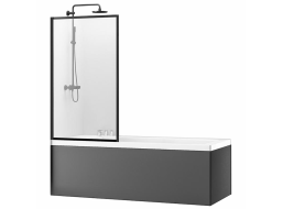 Vaňová zástena MAXMAX Rea LAGOS 80x140 cm - pevná - čierna