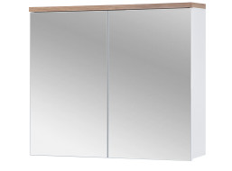 Kúpeľňová závesná skrinka BALI biela so zrkadlom 80 cm