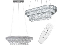 Stropné LED krištáľové svietidlo PLATON longer - 102W - s ovládačom