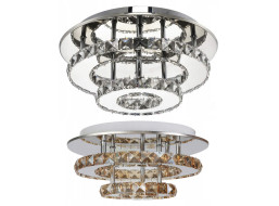 Stropné LED krištáľové svietidlo PLATON double circle - 24W