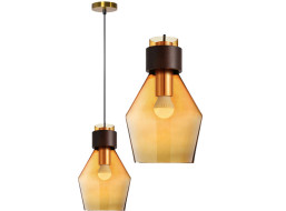 Stropné svietidlo VASE - kov / sklo - oranžové