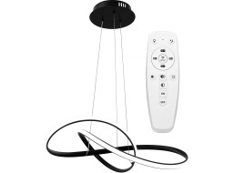 Stropné LED svietidlo RING 50W - čierne + ovládač - 52x52 cm