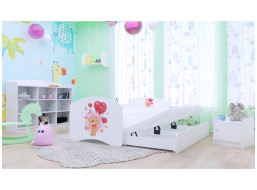 Detská posteľ pre DVA (s výsuvným lôžkom) 180x90 cm - MACKO S BALONKY