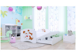 Detská posteľ pre DVA (s výsuvným lôžkom) 180x90 cm - PSÍK A MAČIČKA