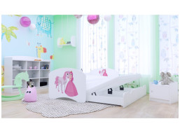 Detská posteľ pre DVA (s výsuvným lôžkom) 160x80 cm - PRINCEZNA A KONÍK