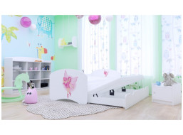 Detská posteľ pre DVA (s výsuvným lôžkom) 180x90 cm - VÍLA A SRDIEČKO