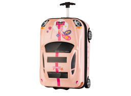 Detský cestovný kufor AUTO princess - ružový