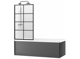 Vaňová zástena MAXMAX Rea LAGOS-1 70x140 cm - s kĺbom - čierna