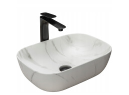 Keramické umývadlo MAXMAX Rea BELINDA MARBLE - svetlo šedé - imitácia mramoru