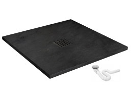Sprchová vanička MAXMAX Rea ROCK 90x90 cm - čierna