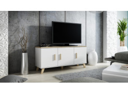 Komoda LEILA 3D - 150x69x45 cm - biela / dub sonoma