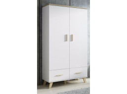 Skriňa LEILA - 110x55x190 cm - biela / dub sonoma