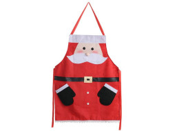 Vianočné zástera na varenie s vreckami Santa Claus - červená - 85x64 cm