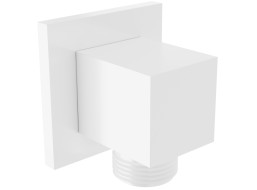 Stenový vývod ručnej sprchy MEXEN CUBE - mosadzný - hranatý - biely, 79340-20