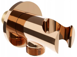 Stenový vývod s držiakom ručnej sprchy MEXEN KAI - mosadzný - guľatý - rose gold, 79301-60
