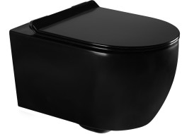 Závesné WC CARMEN RIMLESS - čiernej matnej + Duroplast sedátko slim