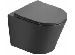 Závesné WC MEXEN RICO RIMLESS + Duroplast sedátko slim - tmavo šedé matné, 30724071