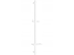 Sprchová kovová tyč s držiakom na ručnú sprchu a mydlo MEXEN DQ - 80 cm - biela, 79381-20