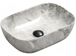 Keramické umývadlo MEXEN RITA - 45,5x32,5x13,5 cm - šedé - dekor kameňa, 21084598
