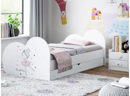 Detská posteľ BALETKA 180x90 cm, so zásuvkou (11 farieb) + matrace ZADARMO