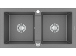 Kuchynský granitový drez MARIO - 82 x 43,6 cm - šedý, 6504822000-71