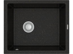 Kuchynský granitový drez PEDRO - 56 x 46 cm - metalická čierna / zlatá, 6508561000-75