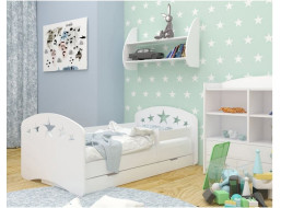 Detská posteľ so zásuvkou 180x90 cm s výrezom HVIEZDIČKY + matrac ZADARMO!