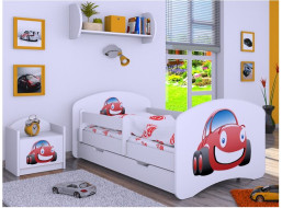 Detská posteľ so zásuvkou 160x80cm AUTÍČKO - biela