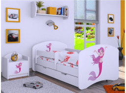 Detská posteľ so zásuvkou 180x90cm málo Mermaid - biela