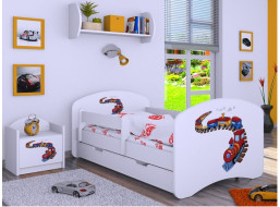 Detská posteľ so zásuvkou 160x80cm MAŠINKA - biela