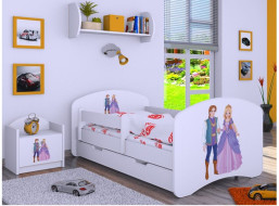 Detská posteľ so zásuvkou 180x90cm PRINC A PRINCEZNA - biela