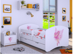 Detská posteľ so zásuvkou 160x80cm VÍLA A SRDIEČKO - biela