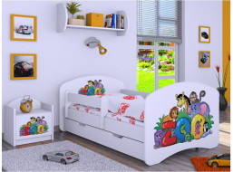 Detská posteľ so zásuvkou 160x80cm ZOO - biela