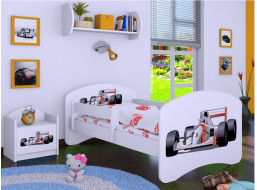 Detská posteľ bez šuplíku 160x80cm FORMULA F1 - biela